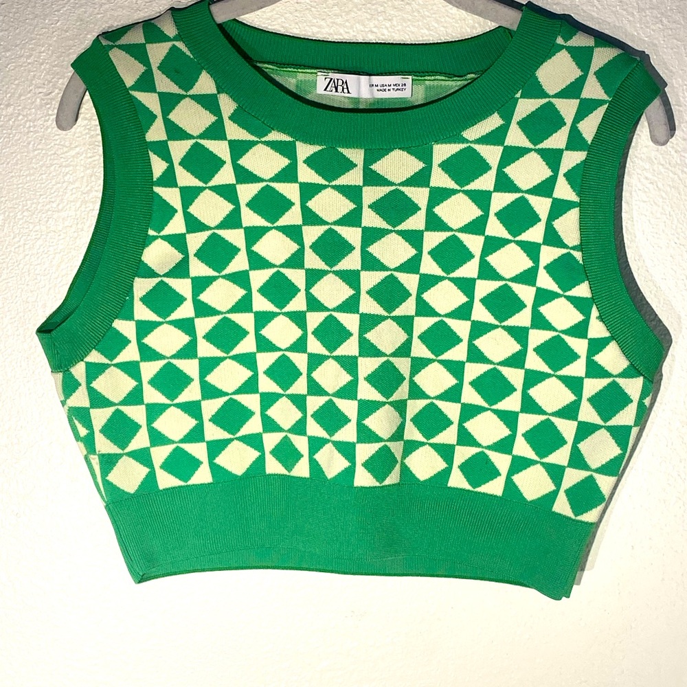 Cropped vest.